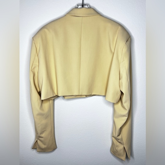 Danielle Bernstein Cropped Pastel Yellow Blazer Women’s Sz XXL - Picture 6 of 6